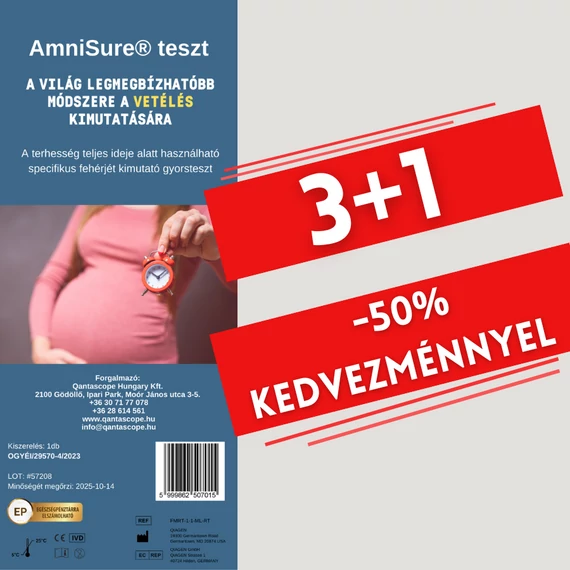 AmniSure® Magzatvízszivárgás Gyorsteszt  csomagban 3+1 féláron